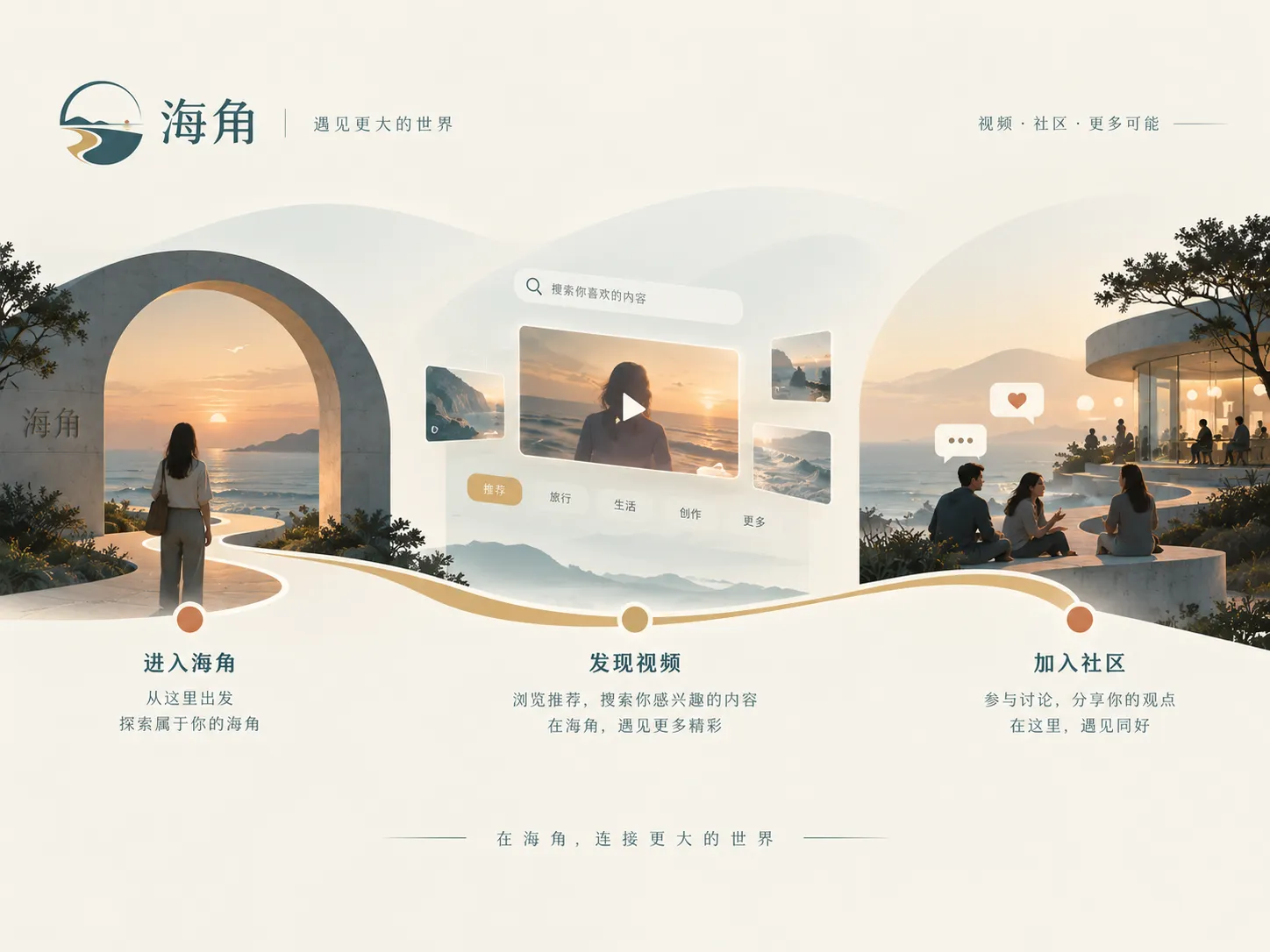山路尽头的海岸景色